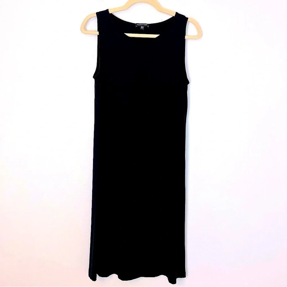 Eileen Fisher A Line Midi Dress Black Small Capsule Wardrobe Staple Classic - Picture 1 of 3